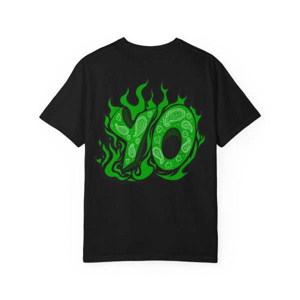 YO Green Flame Paisley Black T-Shirt