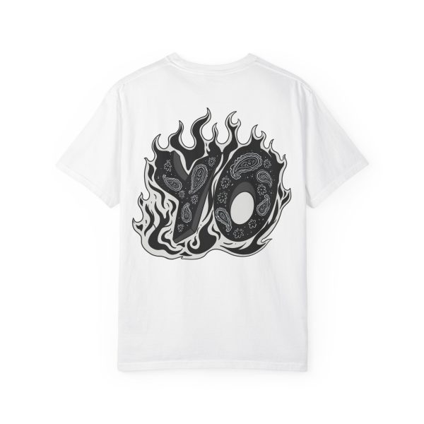 YO Black Paisley Flame White T-Shirt